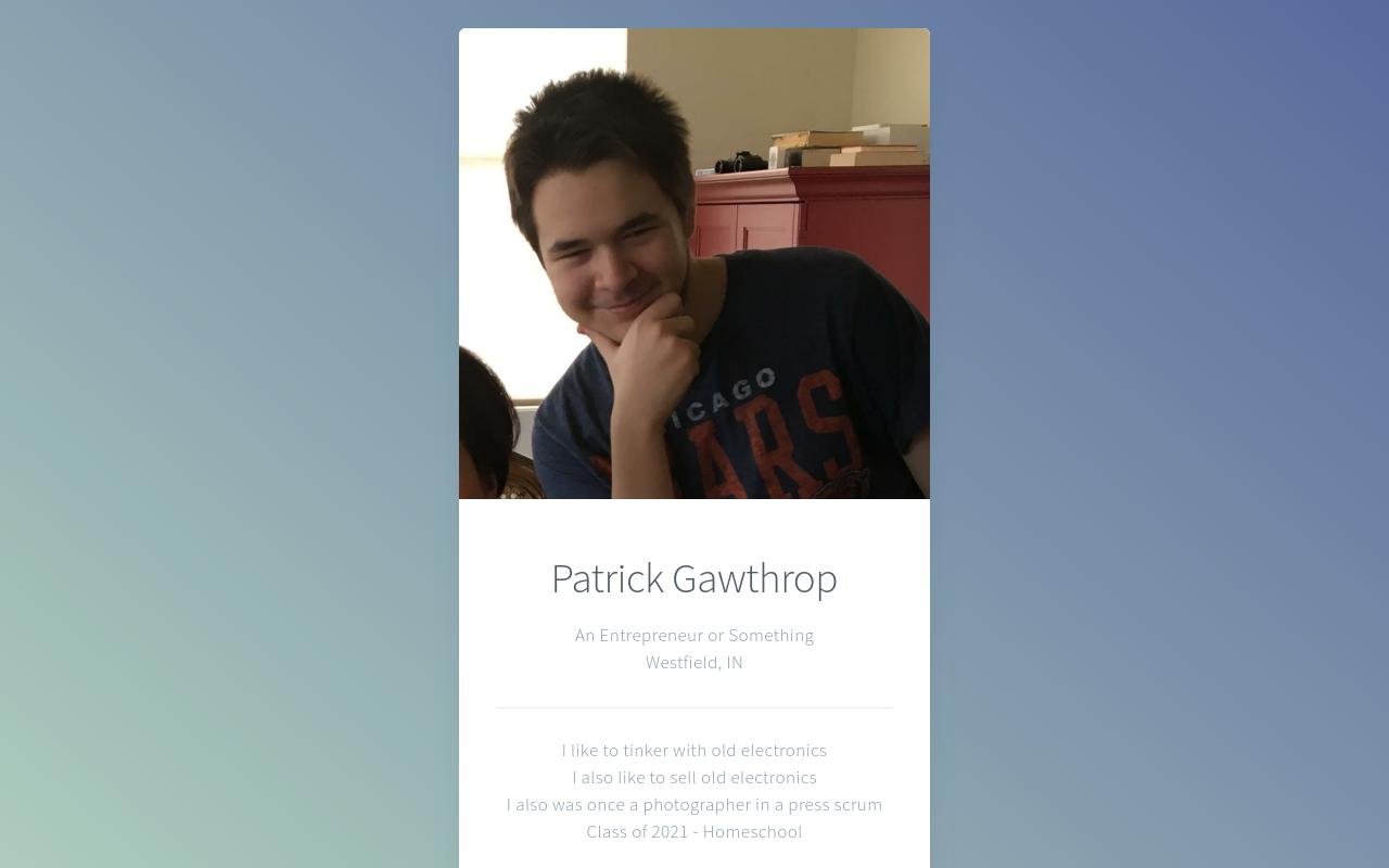 Carrd profile picture for @pkg
